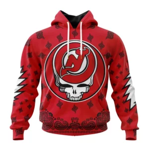 Hoodie NHL New Jersey Devils Special Grateful Dead Design St2303 QTNHL080524A106HD