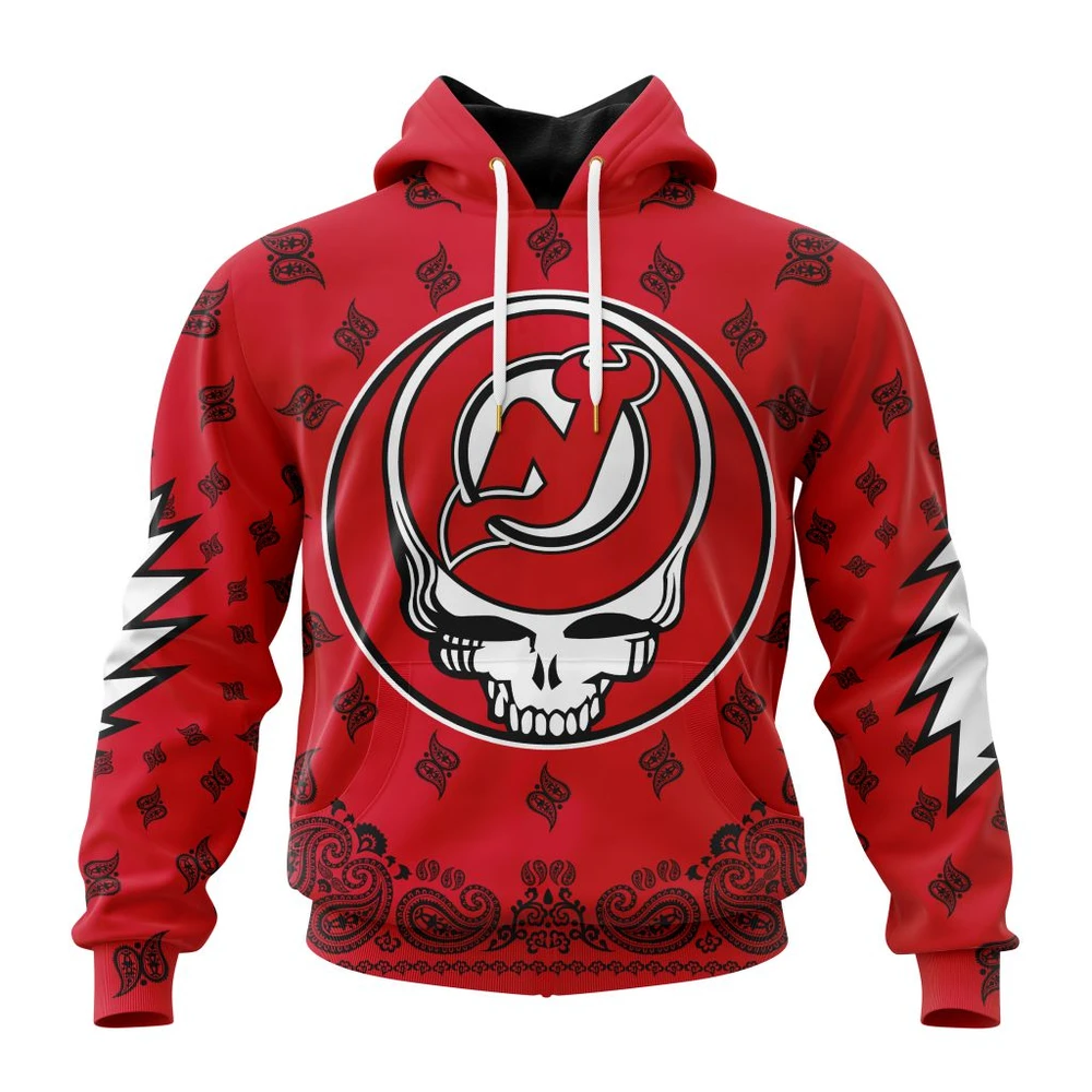 Hoodie NHL New Jersey Devils Special Grateful Dead Design St2303 QTNHL080524A106HD