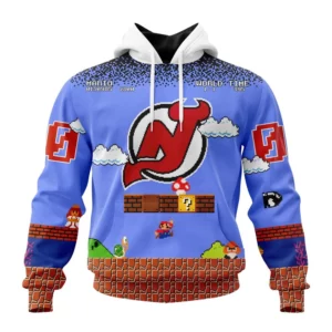 Hoodie NHL New Jersey Devils Special Kits With Super Mario Game Design QTNHL080524A2447HD