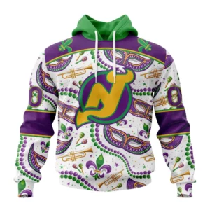Hoodie NHL New Jersey Devils Special Mardi Gras Design St2401 QTNHL080524A738HD