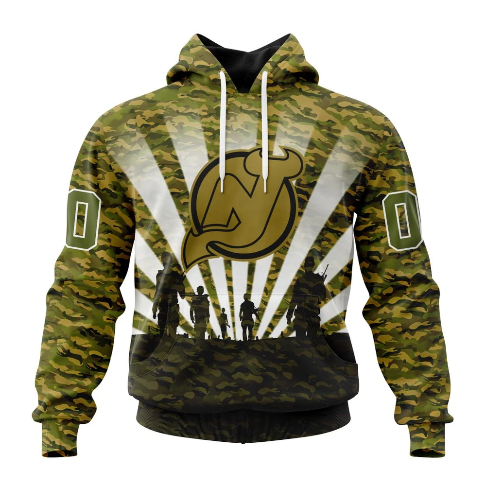 Hoodie NHL New Jersey Devils Special Military Camo Kits For Veterans Day And Rememberance Day St2201 QTNHL080524A3487HD