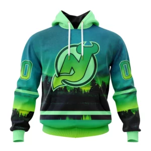 Hoodie NHL New Jersey Devils Special Northern Lights Design St2302 QTNHL080524A1378HD