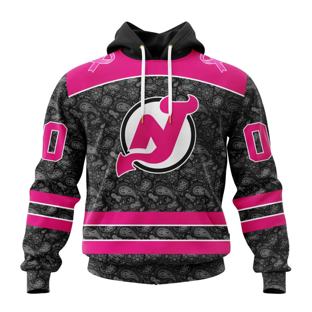 Hoodie NHL New Jersey Devils Special Pink In The Rink Fight Breast Cancer St2301 QTNHL080524A2084HD