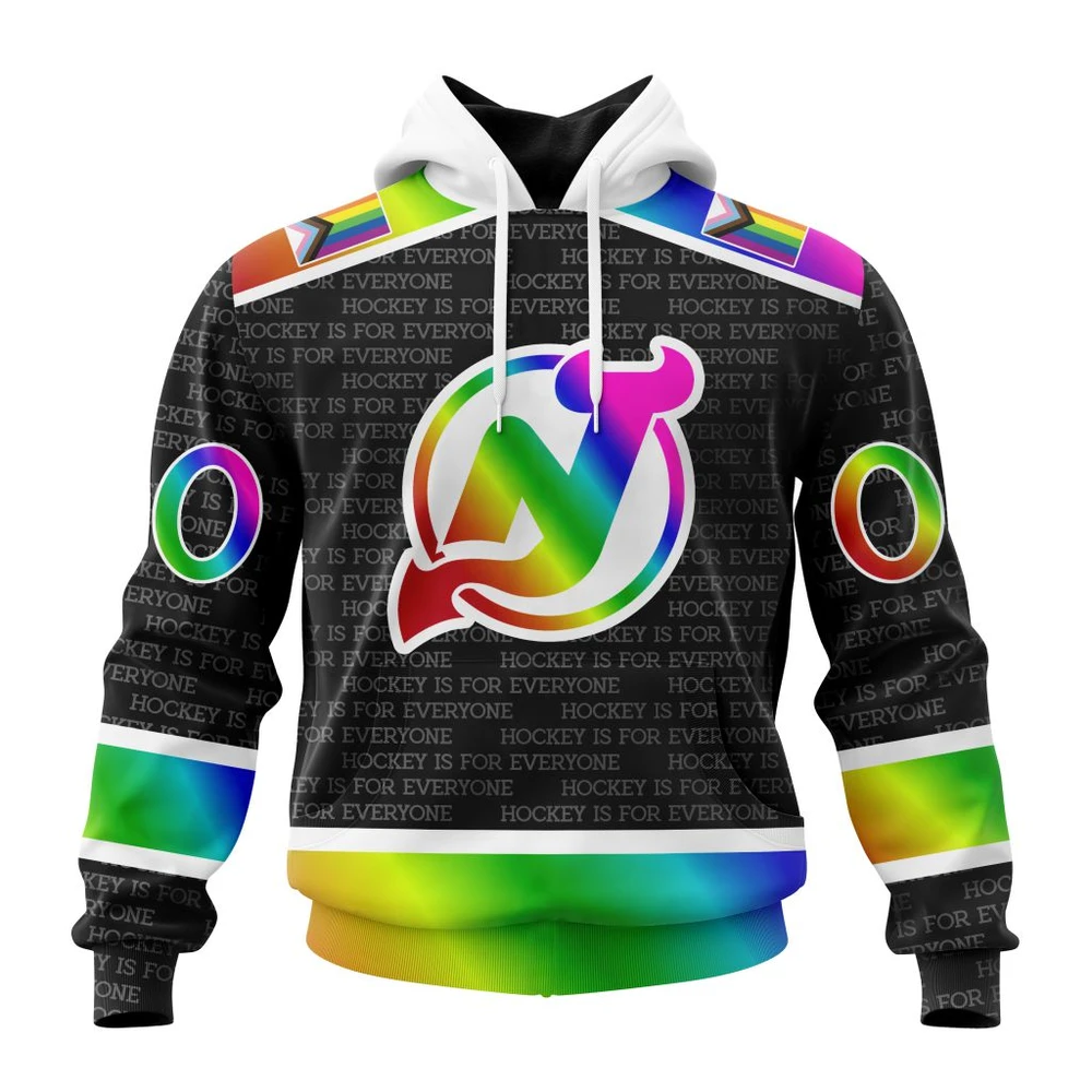 Hoodie NHL New Jersey Devils Special Pride Design Hockey Is For Everyone QTNHL080524A2710HD