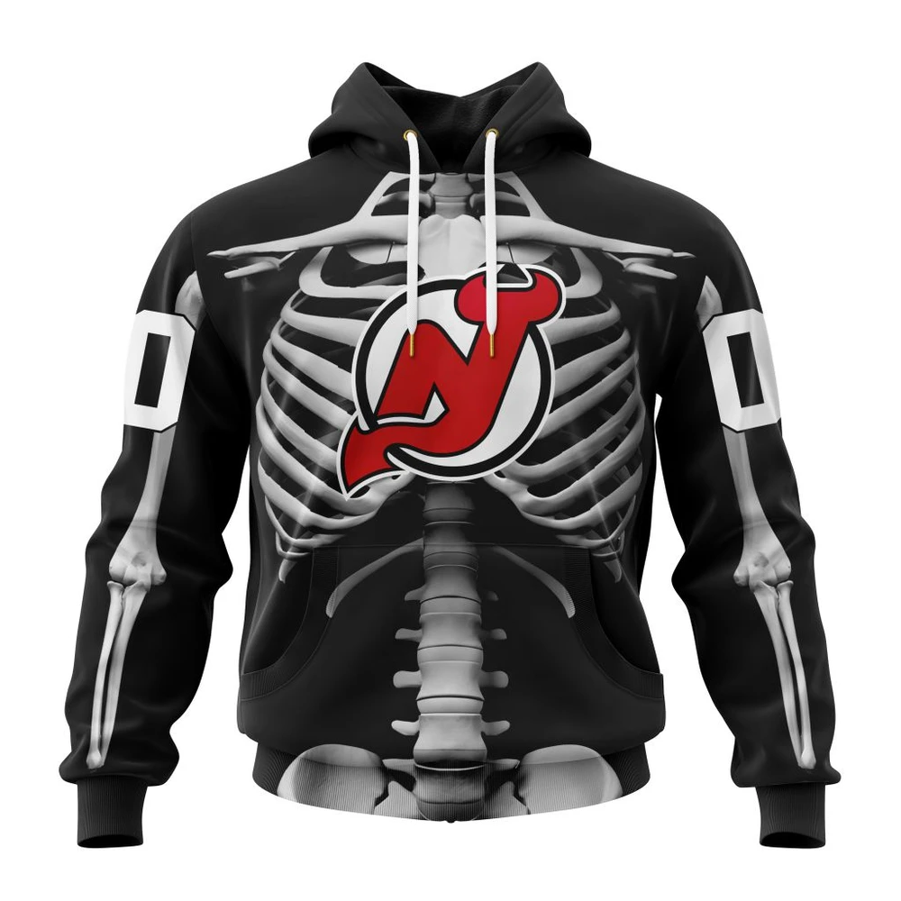 Hoodie NHL New Jersey Devils Special Skeleton Costume For Halloween St2301 QTNHL080524A2027HD