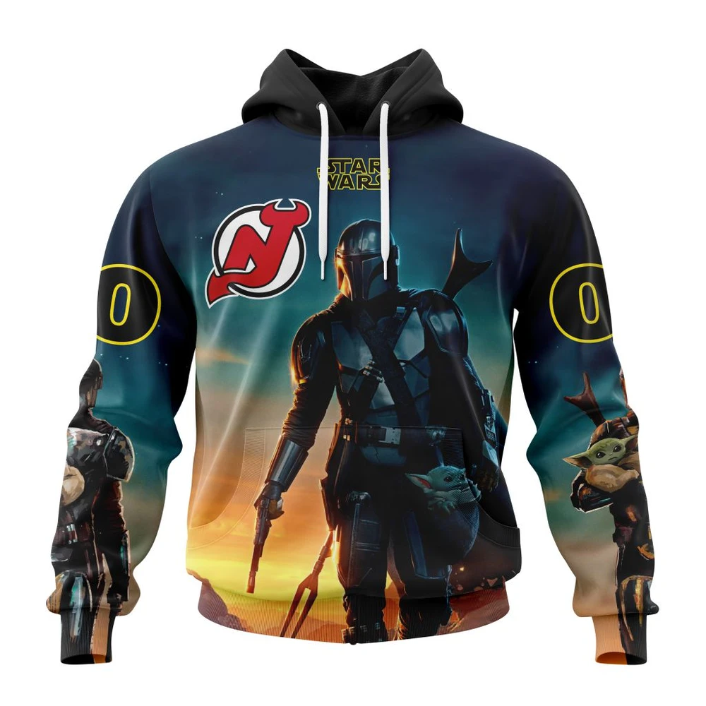 Hoodie NHL New Jersey Devils Special Star Wars The Mandalorian Design St2401 QTNHL080524A703HD