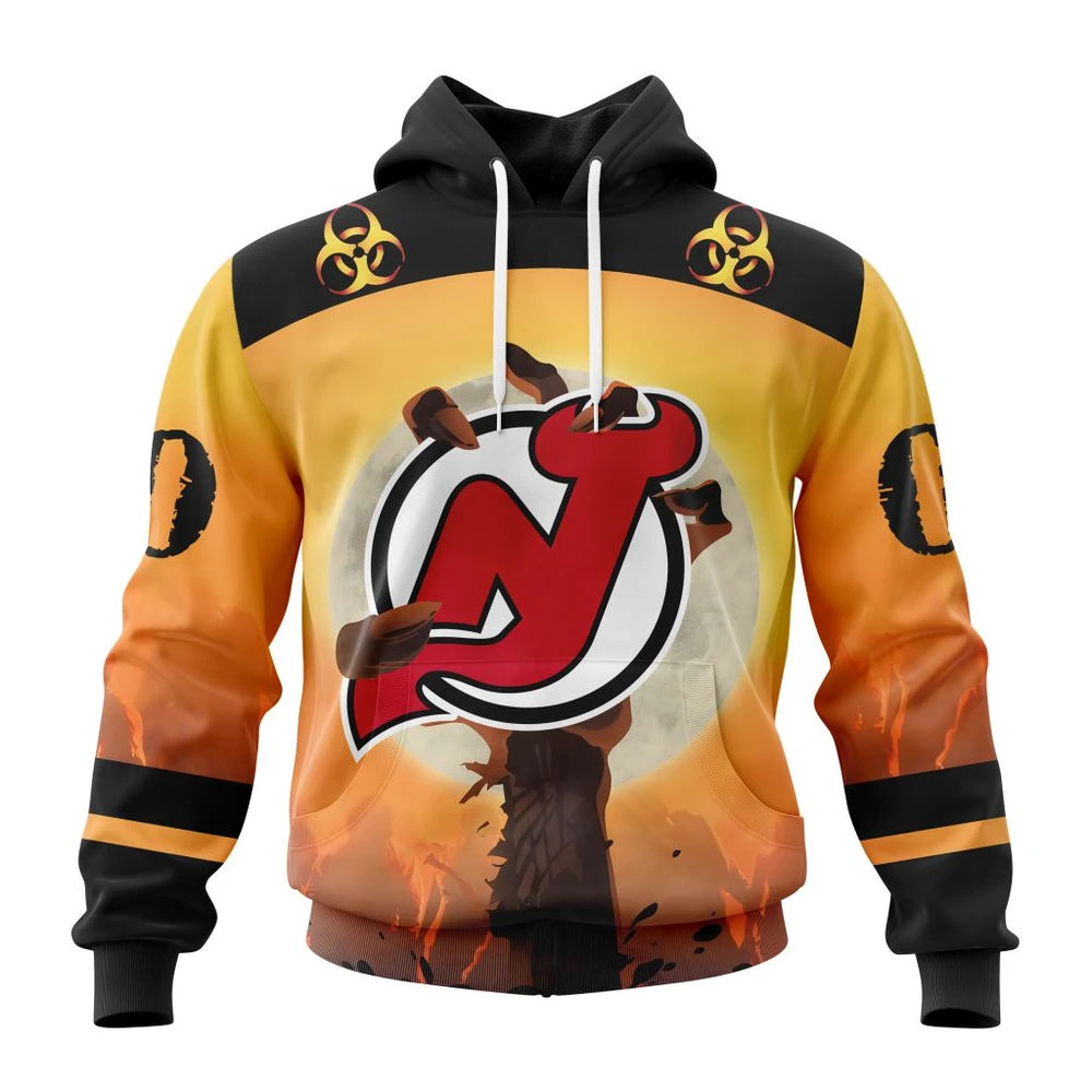 Hoodie NHL New Jersey Devils Special Zombie Design For Halloween St2305 QTNHL080524A1937HD