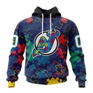Hoodie NHL New Jersey Devils, Specialized Fearless Aganst Autism QTNHL080524A2627HD