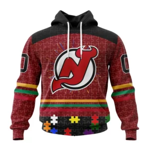 Hoodie NHL New Jersey Devils, Specialized Fearless Aganst Autism V0122 QTNHL080524A2521HD