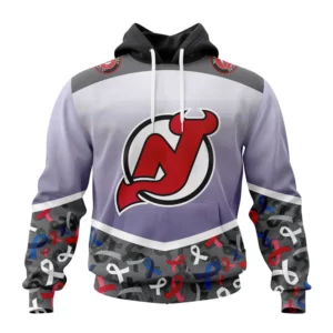 Hoodie NHL New Jersey Devils, Specialized Sport Fights Again All Cancer V0122 QTNHL080524A3357HD