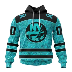 Hoodie NHL New York Islanders Special Design Fight Ovarian Cancer St2201 QTNHL080524A2416HD
