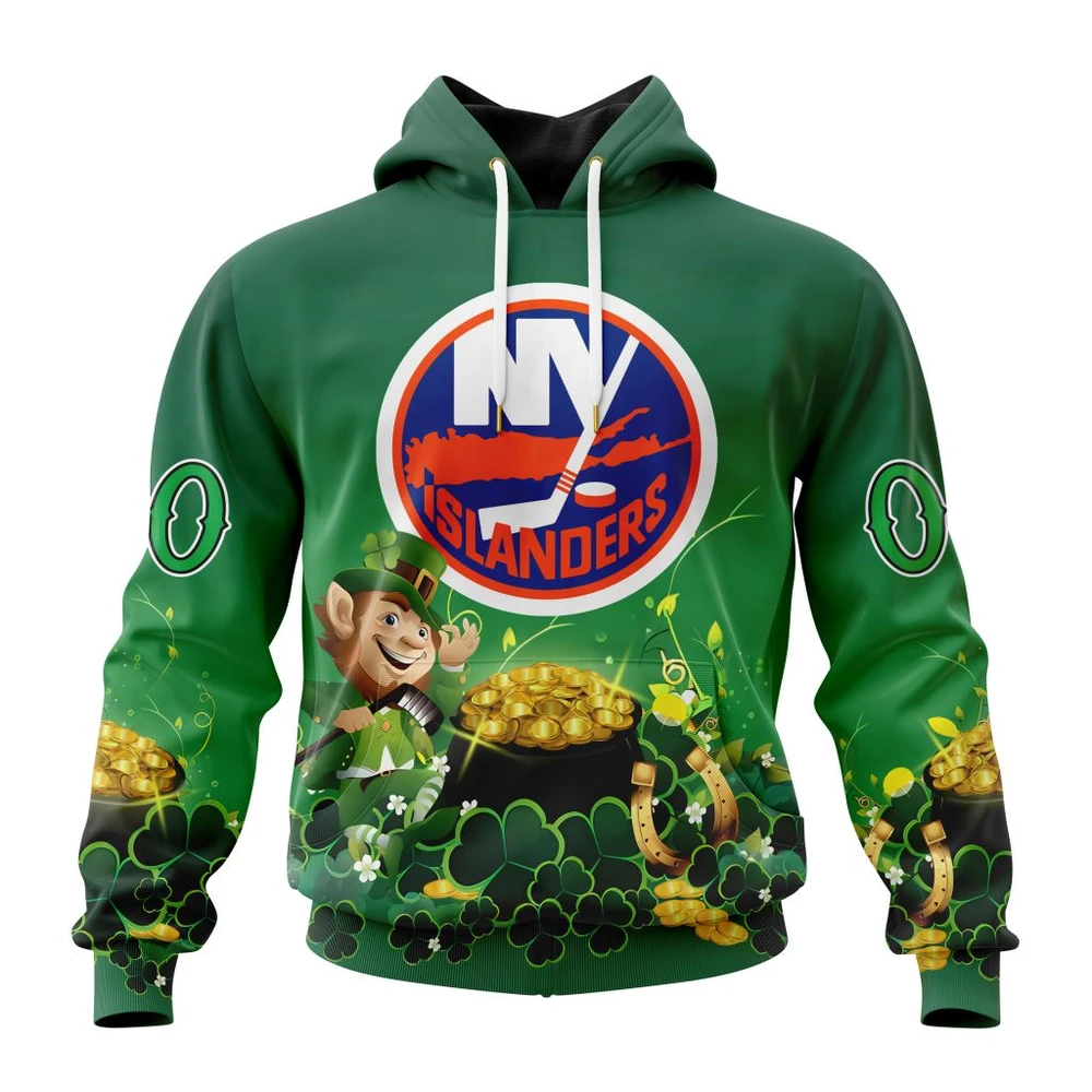 Hoodie NHL New York Islanders Special Design For St. Patrick's Day St2403 QTNHL080524A898HD