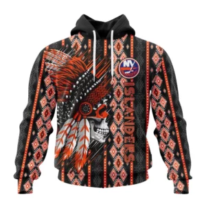 Hoodie NHL New York Islanders Special Skull Native Design St2301 QTNHL080524A2110HD