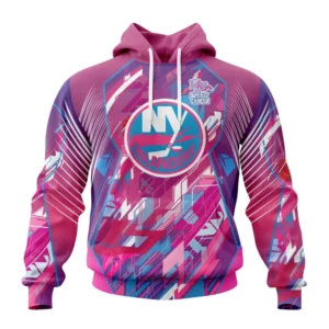 Hoodie NHL New York Islanders, Specialized Design I Pink I Can! Fearless Again Breast Cancer QTNHL080524A3563HD