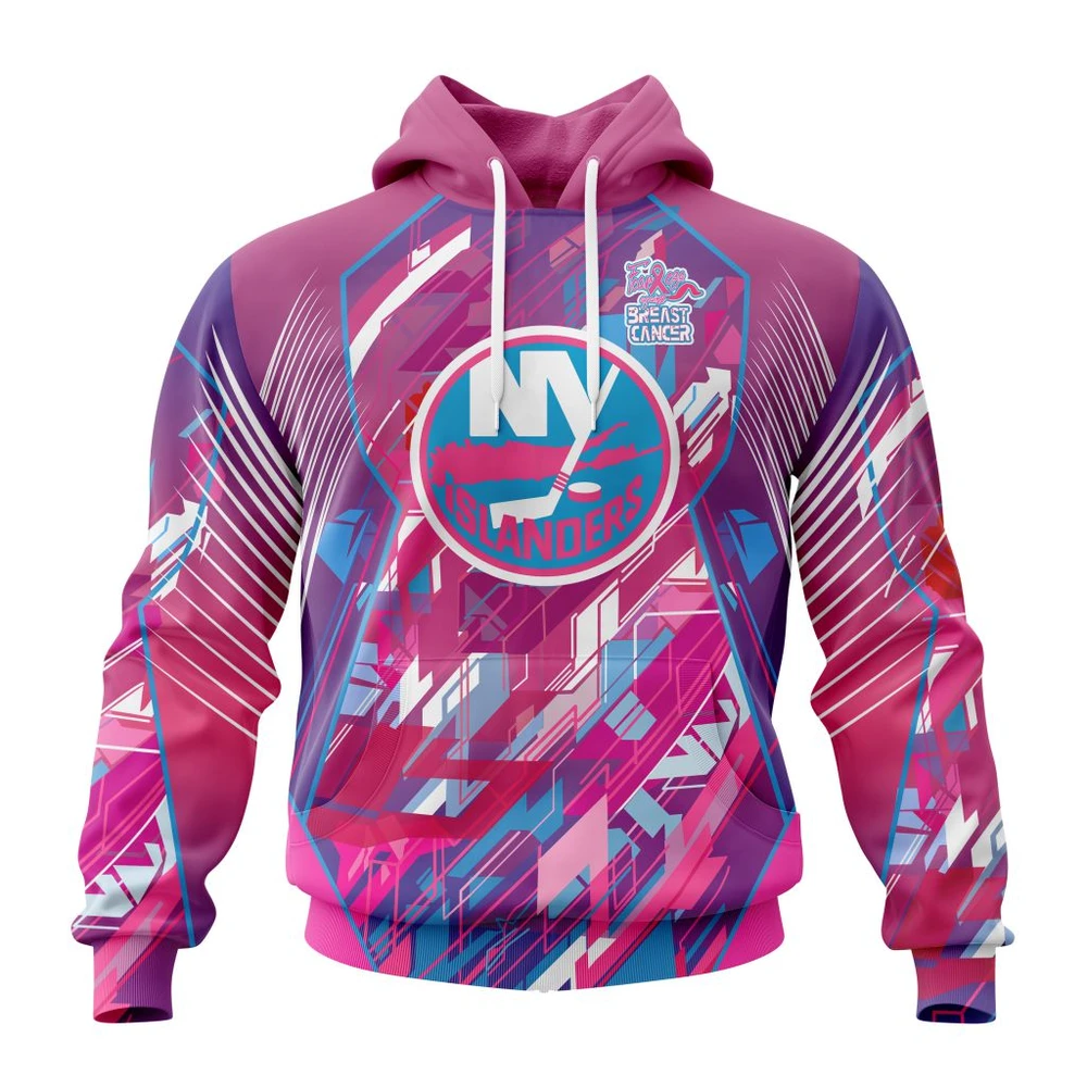Hoodie NHL New York Islanders, Specialized Design I Pink I Can! Fearless Again Breast Cancer QTNHL080524A3563HD