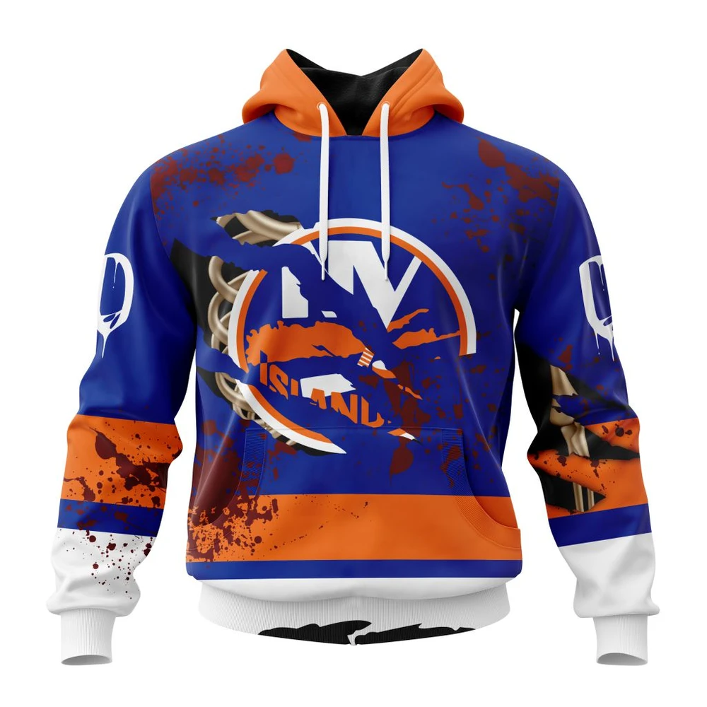 Hoodie NHL New York Islanders, Specialized Design Jersey With Your Ribs For Halloween QTNHL080524A3503HD