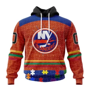 Hoodie NHL New York Islanders, Specialized Fearless Aganst Autism V0122 QTNHL080524A2519HD
