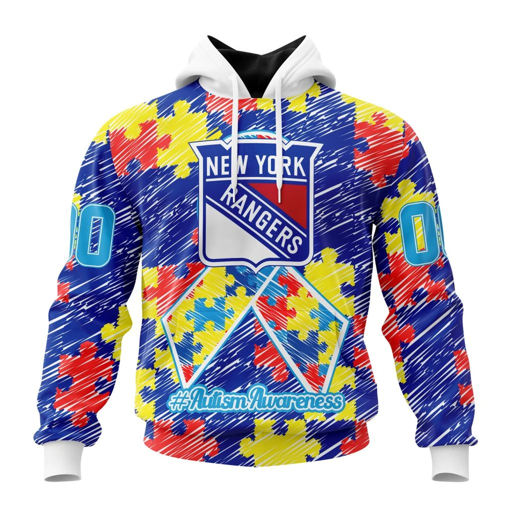Hoodie NHL New York Rangers Special Autism Awareness Design St2201 QTNHL080524A2471HD