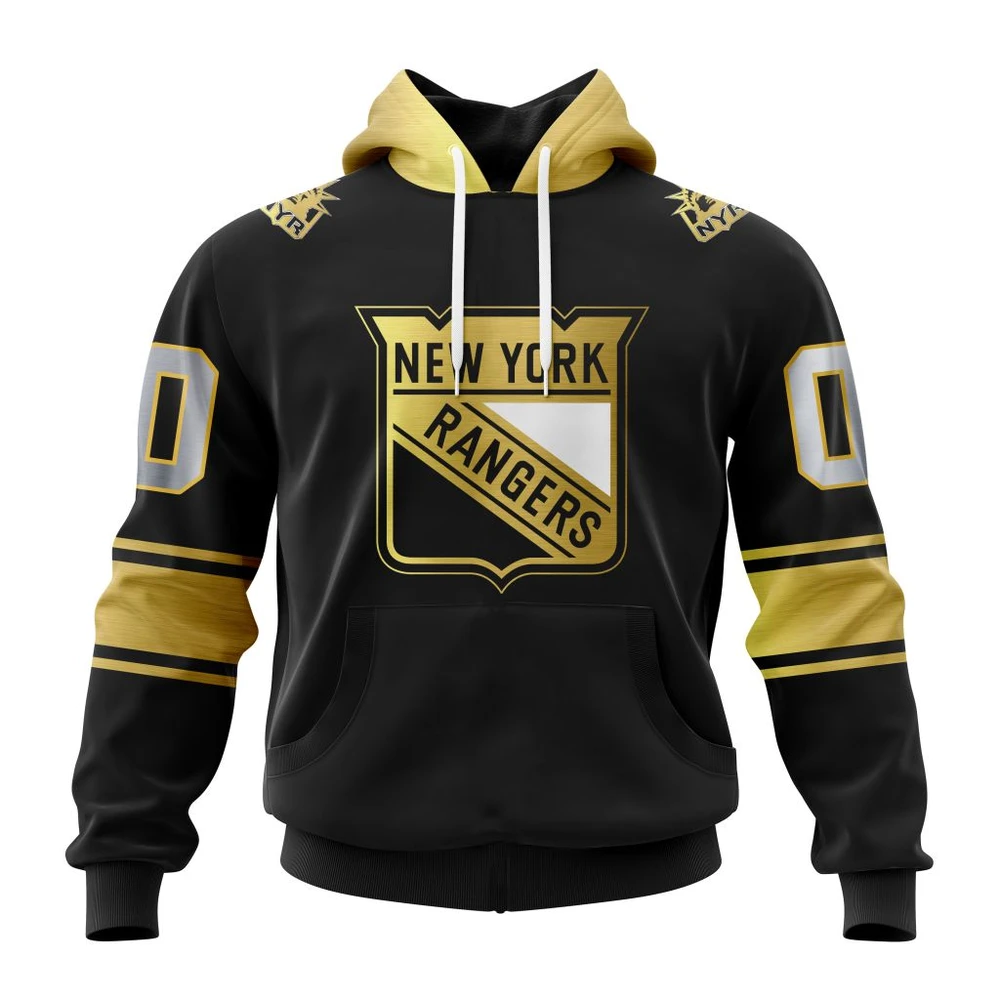 Hoodie NHL New York Rangers Special Black And Gold Design St2401 QTNHL080524A767HD
