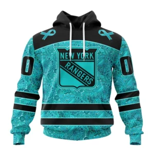Hoodie NHL New York Rangers Special Design Fight Ovarian Cancer St2201 QTNHL080524A2415HD