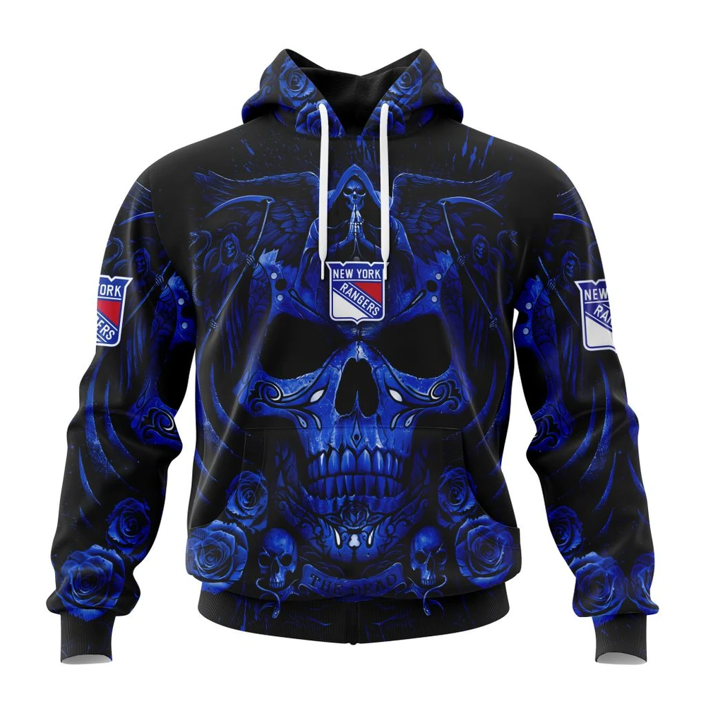 Hoodie NHL New York Rangers Special Design With Skull Art St2203 QTNHL080524A139HD