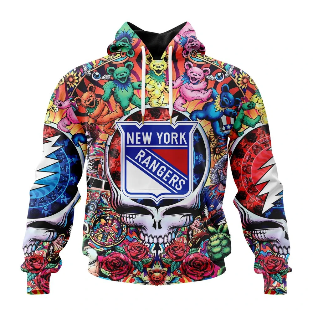 Hoodie NHL New York Rangers Special Grateful Dead Design St2304 QTNHL080524A102HD
