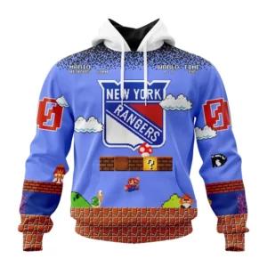 Hoodie NHL New York Rangers Special Kits With Super Mario Game Design QTNHL080524A126HD