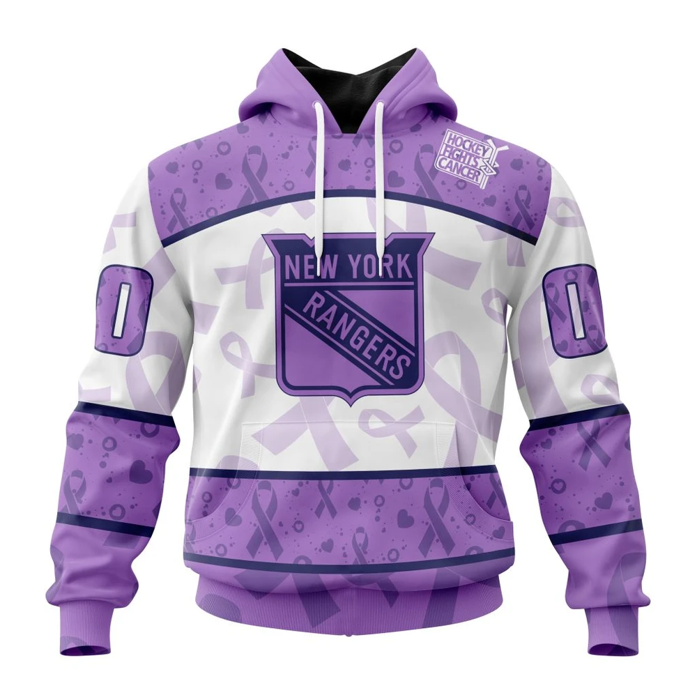 Hoodie NHL New York Rangers Special Lavender Fight Cancer St2201 QTNHL080524A137HD