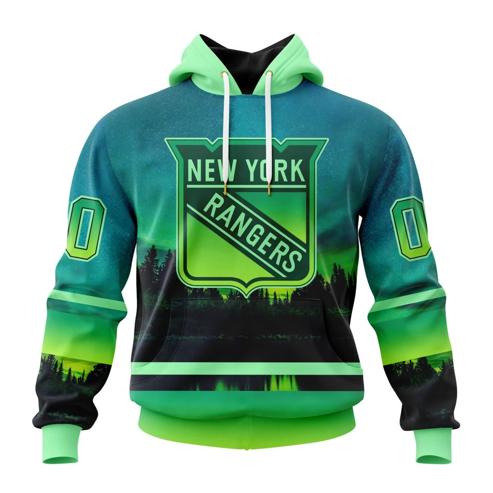 Hoodie NHL New York Rangers Special Northern Lights Design St2302 QTNHL080524A1375HD