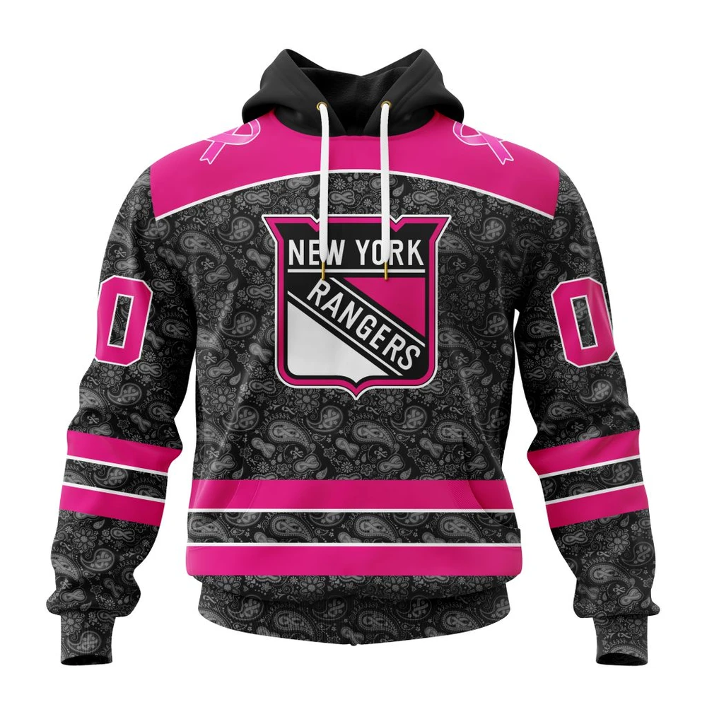 Hoodie NHL New York Rangers Special Pink In The Rink Fight Breast Cancer St2301 QTNHL080524A2081HD
