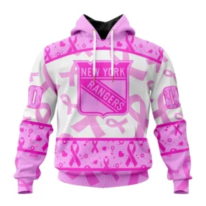 Hoodie NHL New York Rangers Special Pink October Breast Cancer Awareness Month St2302 QTNHL080524A230HD