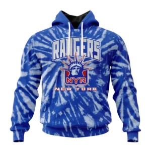 Hoodie NHL New York Rangers Special Retro Vintage Tie Dye St2201 QTNHL080524A336HD