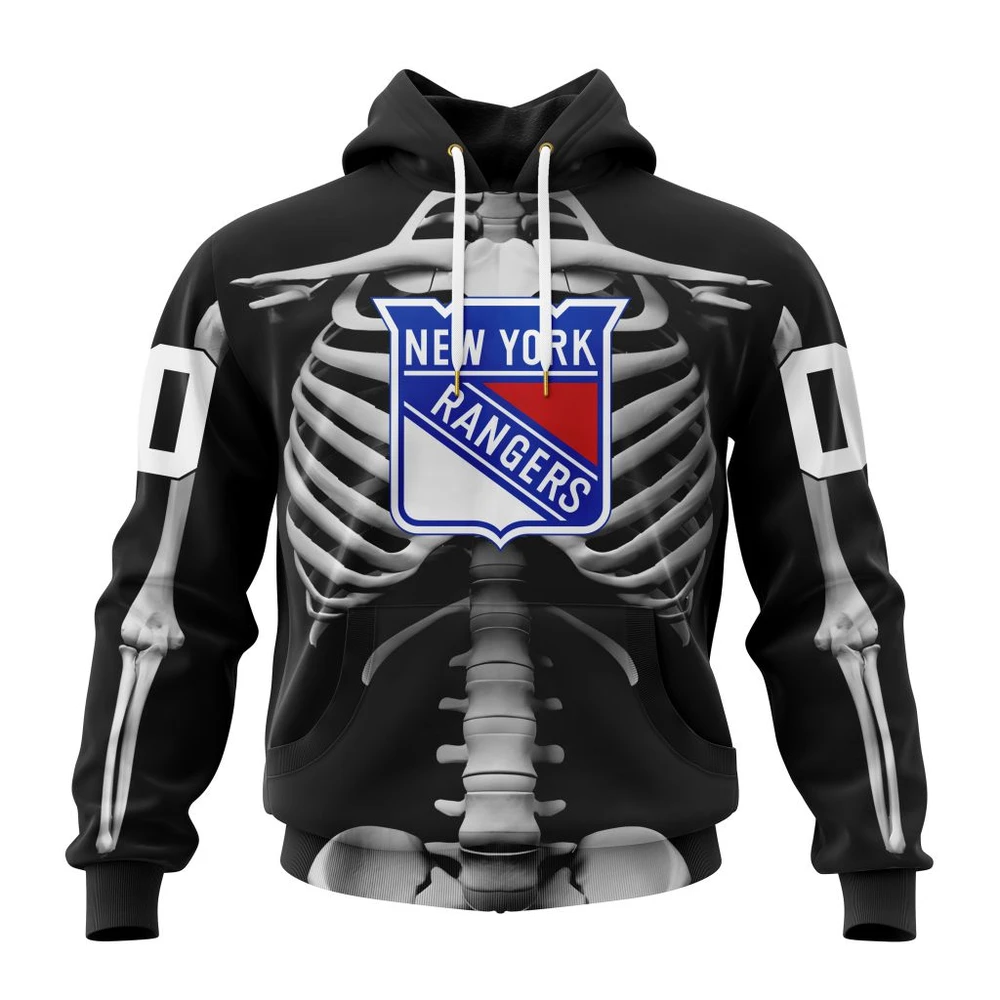 Hoodie NHL New York Rangers Special Skeleton Costume For Halloween St2301 QTNHL080524A2024HD
