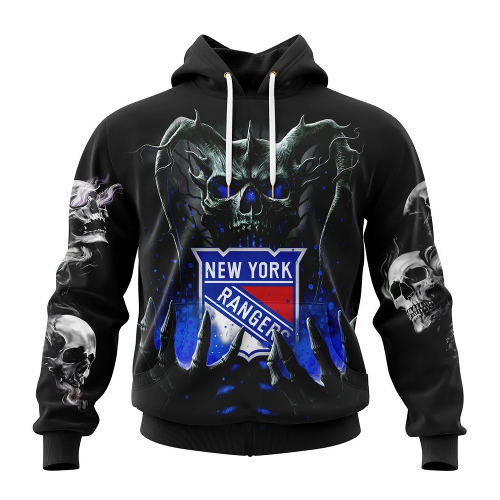 Hoodie NHL New York Rangers Special Skull Art Design St2301 QTNHL080524A1211HD