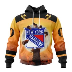 Hoodie NHL New York Rangers Special Zombie Design For Halloween St2305 QTNHL080524A239HD
