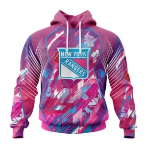 Hoodie NHL New York Rangers, Specialized Design I Pink I Can! Fearless Again Breast Cancer QTNHL080524A3562HD
