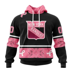 Hoodie NHL New York Rangers, Specialized Design In Classic Style With Paisley! In October We Wear Pink Breast Cancer QTNHL080524A3588HD