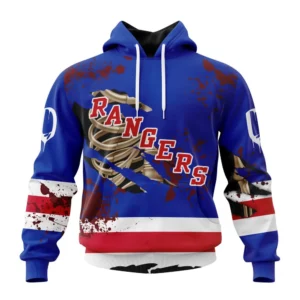 Hoodie NHL New York Rangers, Specialized Design Jersey With Your Ribs For Halloween QTNHL080524A3502HD