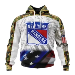 Hoodie NHL New York Rangers, Specialized Design With Our America Flag And Our America Eagle QTNHL080524A3443HD