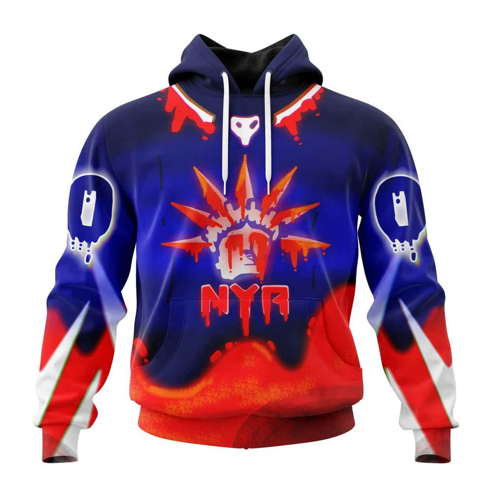 Hoodie NHL New York Rangers, Specialized Jersey For Halloween Night QTNHL080524A376HD
