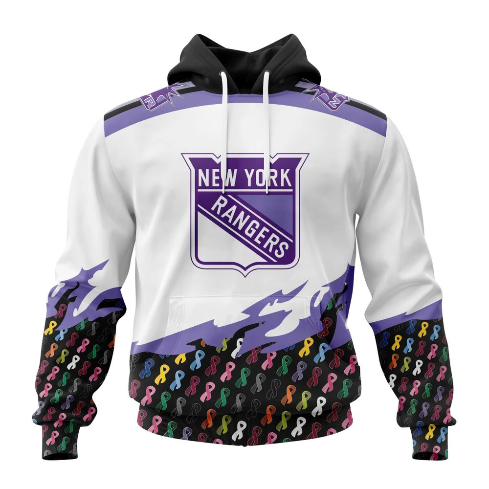 Hoodie NHL New York Rangers, Specialized Kits In October We Stand Together We Can Beat Cancer QTNHL080524A3412HD