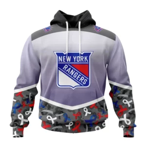 Hoodie NHL New York Rangers, Specialized Sport Fights Again All Cancer V0122 QTNHL080524A3355HD
