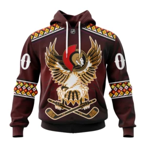 Hoodie NHL Ottawa Senators, Celebrate Indigenous Culture With Specialized Wasac Night V0122 QTNHL080524A3971HD