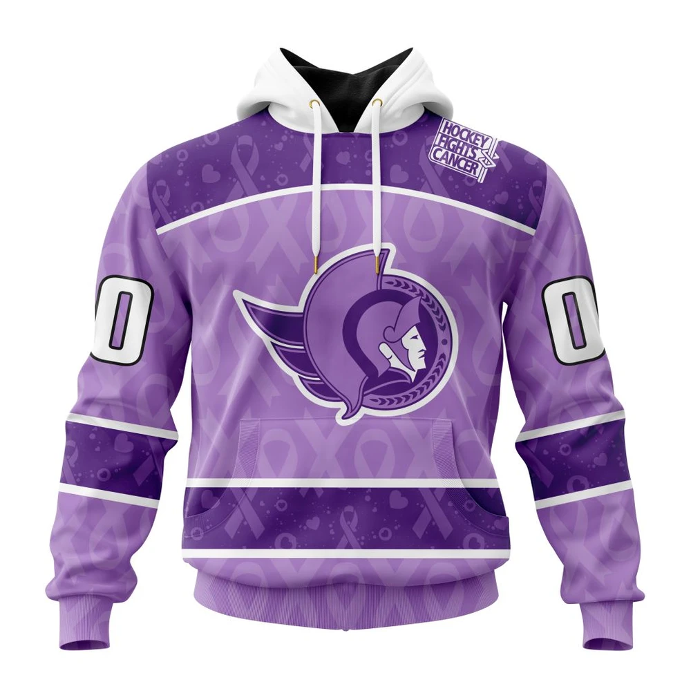 Hoodie NHL Ottawa Senators New Lavender Hockey Fight Cancer St2301 QTNHL080524A1480HD