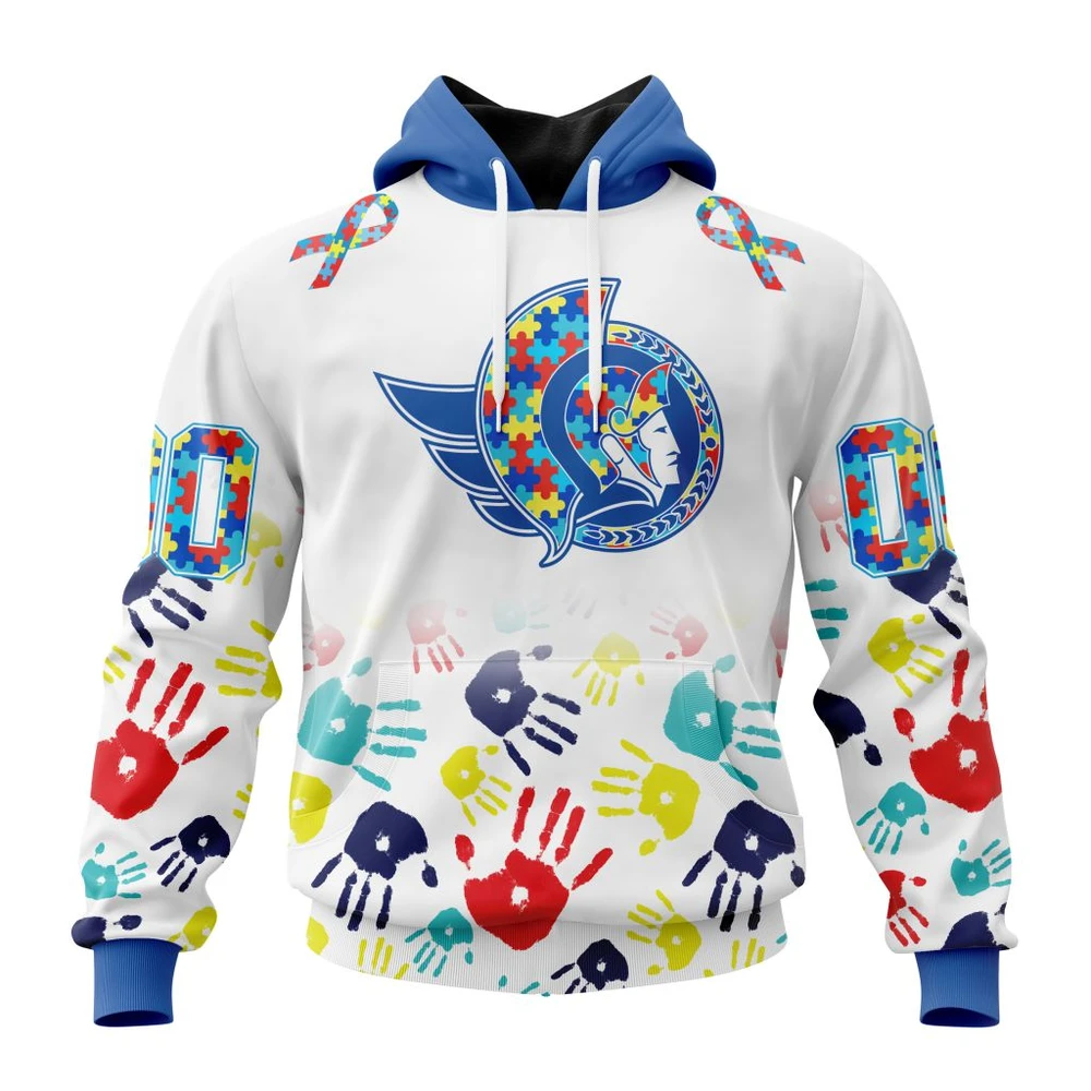 Hoodie NHL Ottawa Senators Special Autism Awareness Design St2203 QTNHL080524A2500HD