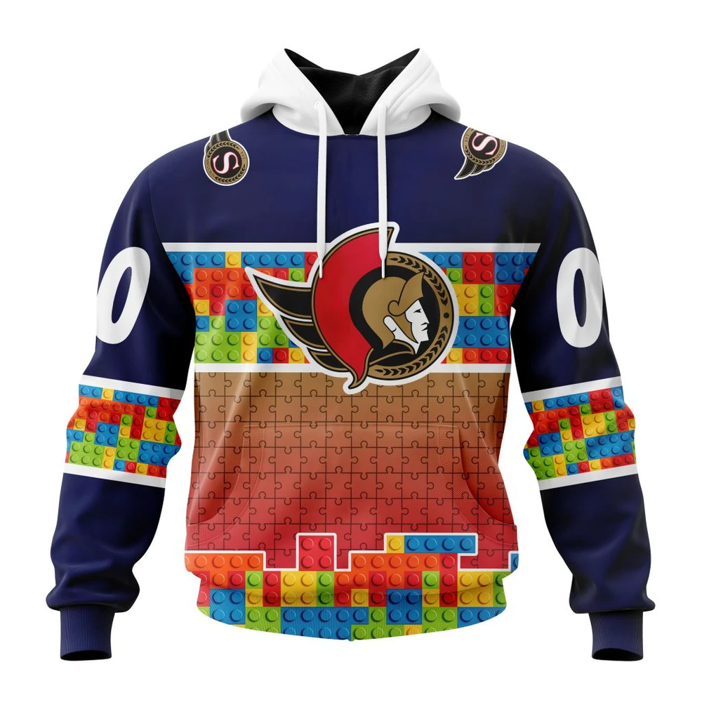 Hoodie NHL Ottawa Senators Special Autism Awareness Design V2301 QTNHL080524A2234HD