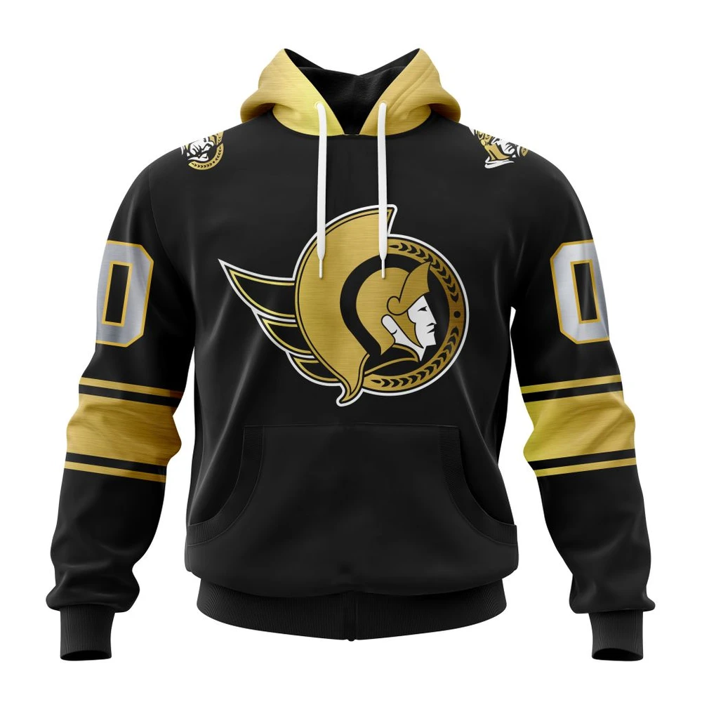 Hoodie NHL Ottawa Senators Special Black And Gold Design St2401 QTNHL080524A766HD