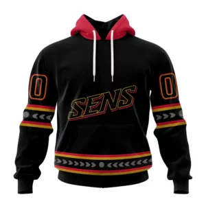 Hoodie NHL Ottawa Senators Special Blackout Design St2401 QTNHL080524A594HD