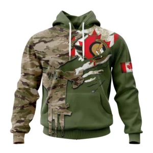 Hoodie NHL Ottawa Senators Special Camo Skull Design St2303 QTNHL080524A1709HD