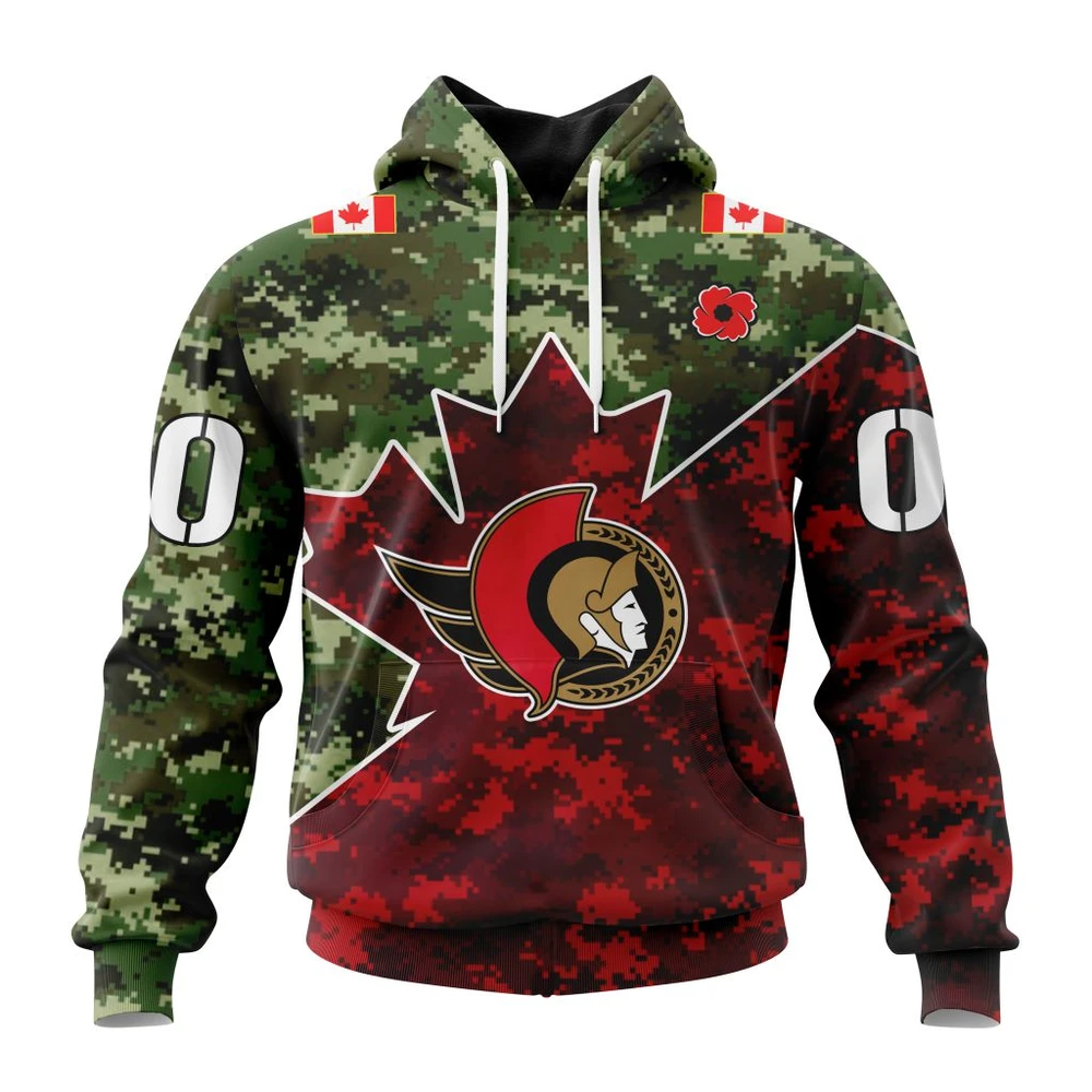 Hoodie NHL Ottawa Senators Special Design For Remembrance Day St2201 QTNHL080524A2756HD